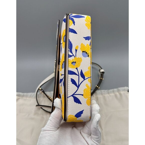 Kate Spade KF984 Morgan Sunshine Floral Printed PVC Flap Chain Wallet Crossbody - Picture 8 of 16